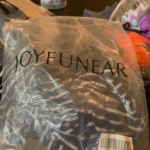 Joy Funear Black Spaghetti Strap Deep V-Neck Cocktail Mini Dress L NIB - Picture 3 of 6